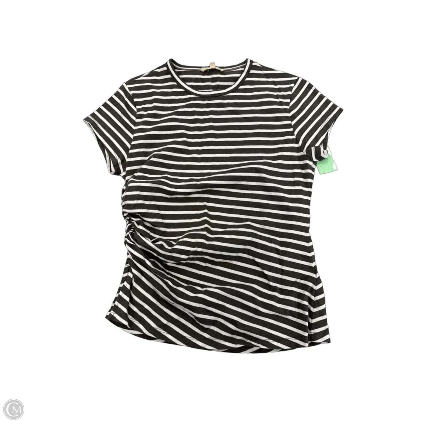 Top Short Sleeve By Madewell In Striped Pattern, Size: M