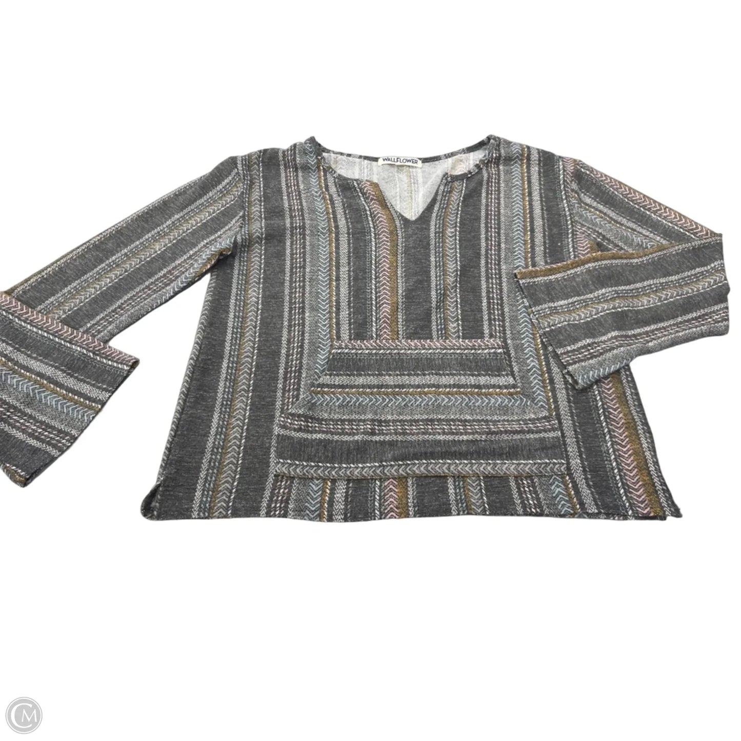 Top Long Sleeve By Wallflower In Grey, Size: L