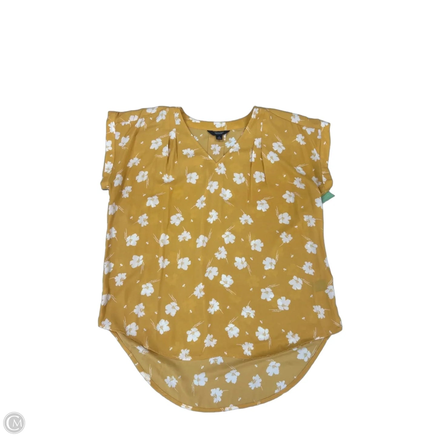 Top Short Sleeve By Simply Vera In Yellow, Size: L
