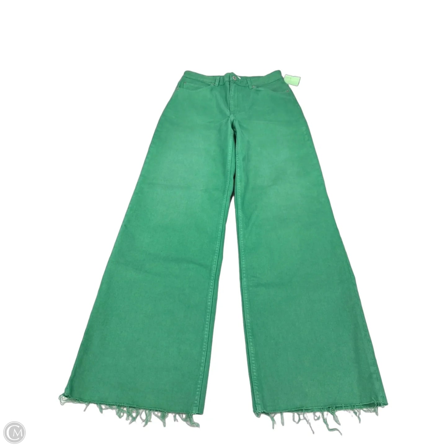 Jeans Wide Leg By H&m In Green, Size: 10