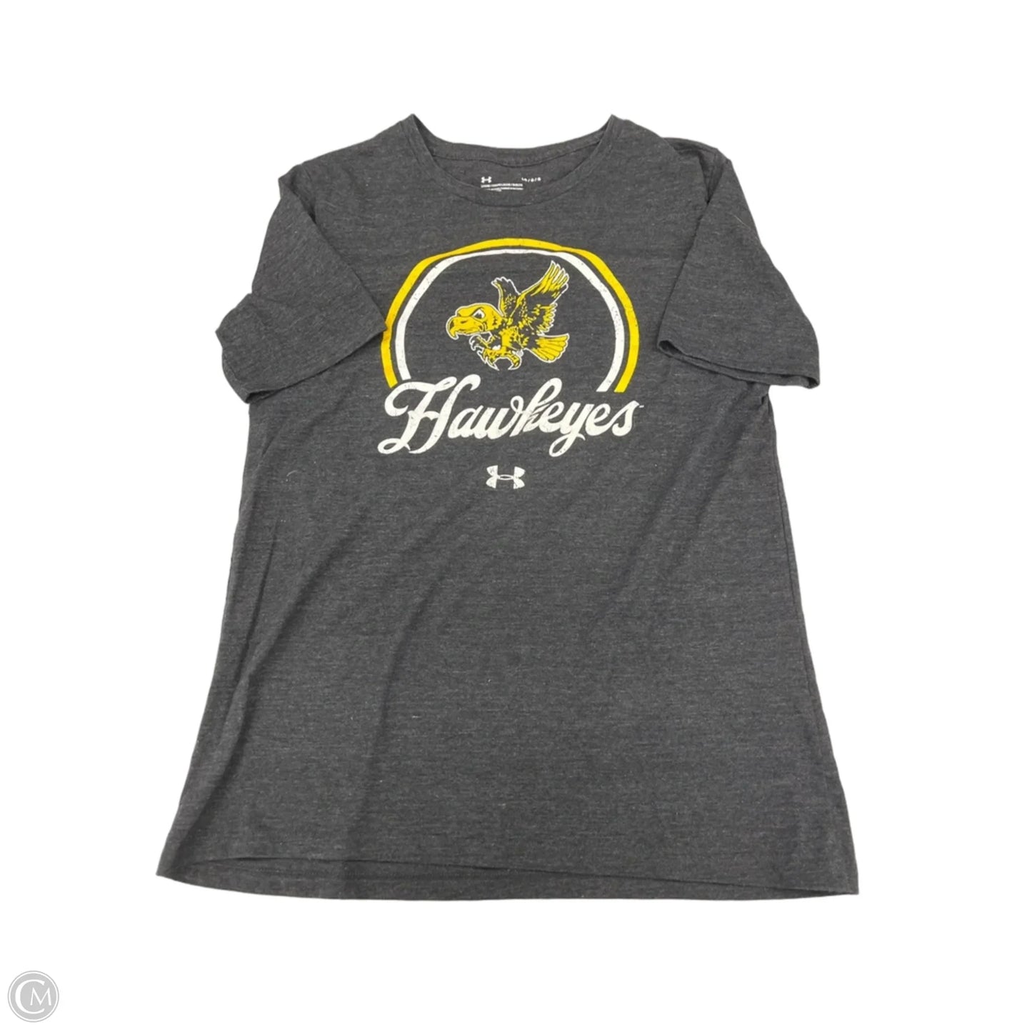 Top Short Sleeve By Under Armour In Grey, Size: L