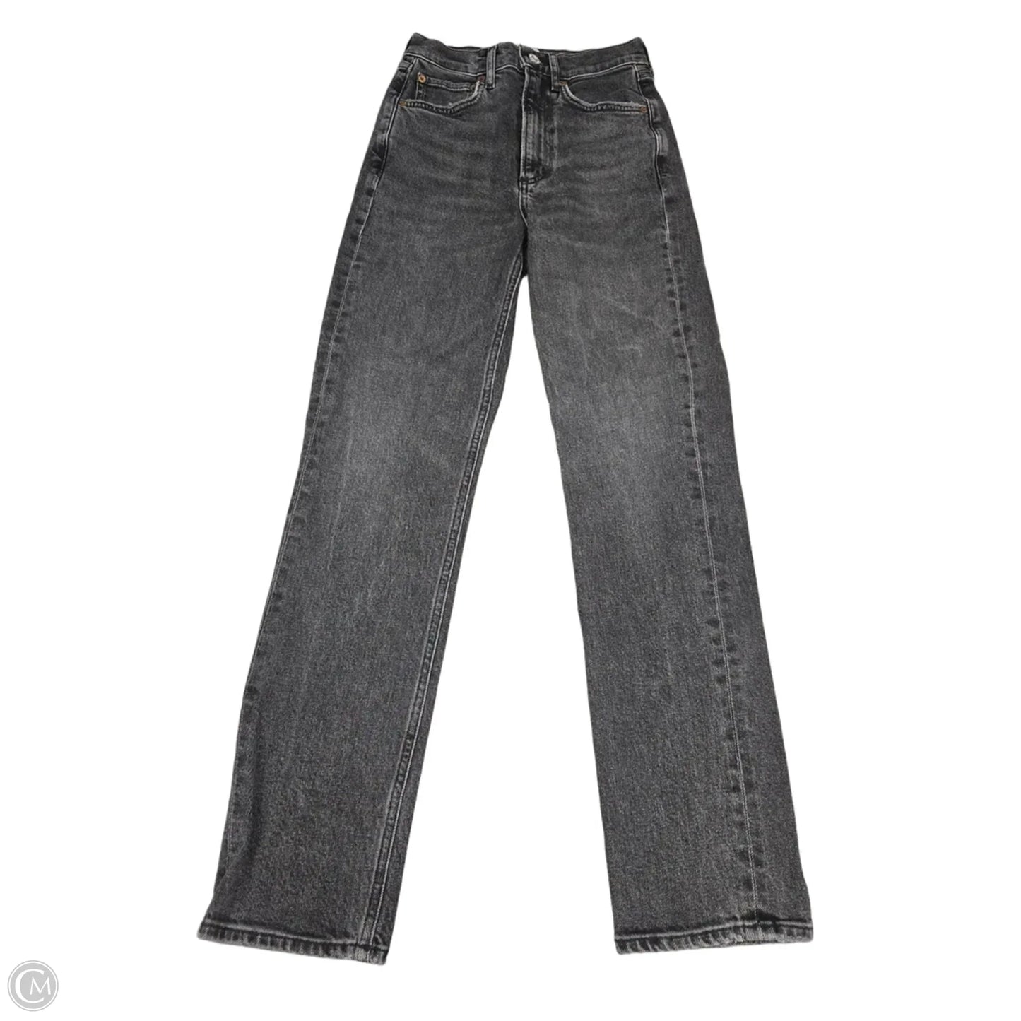 Jeans Straight By Agolde In Black Denim, Size: 00