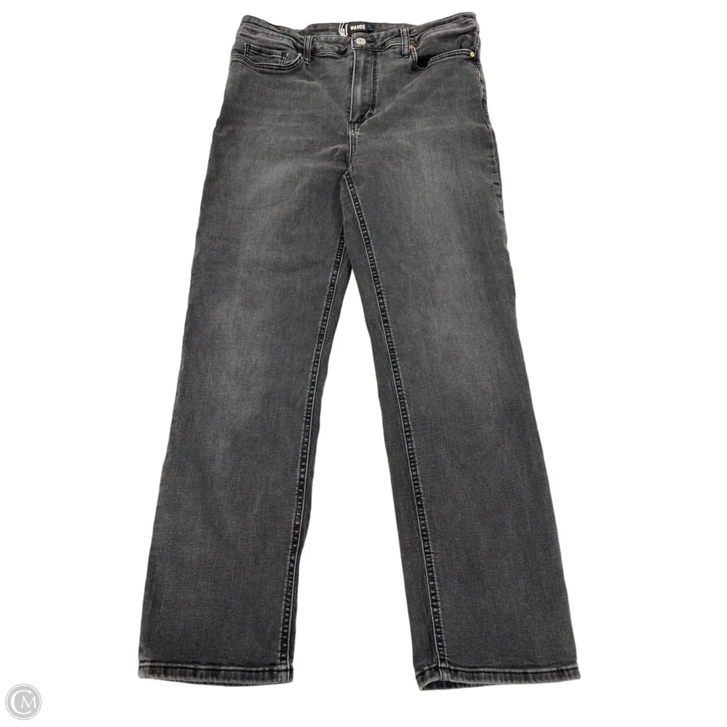 Jeans Straight By Paige In Black Denim, Size: 12