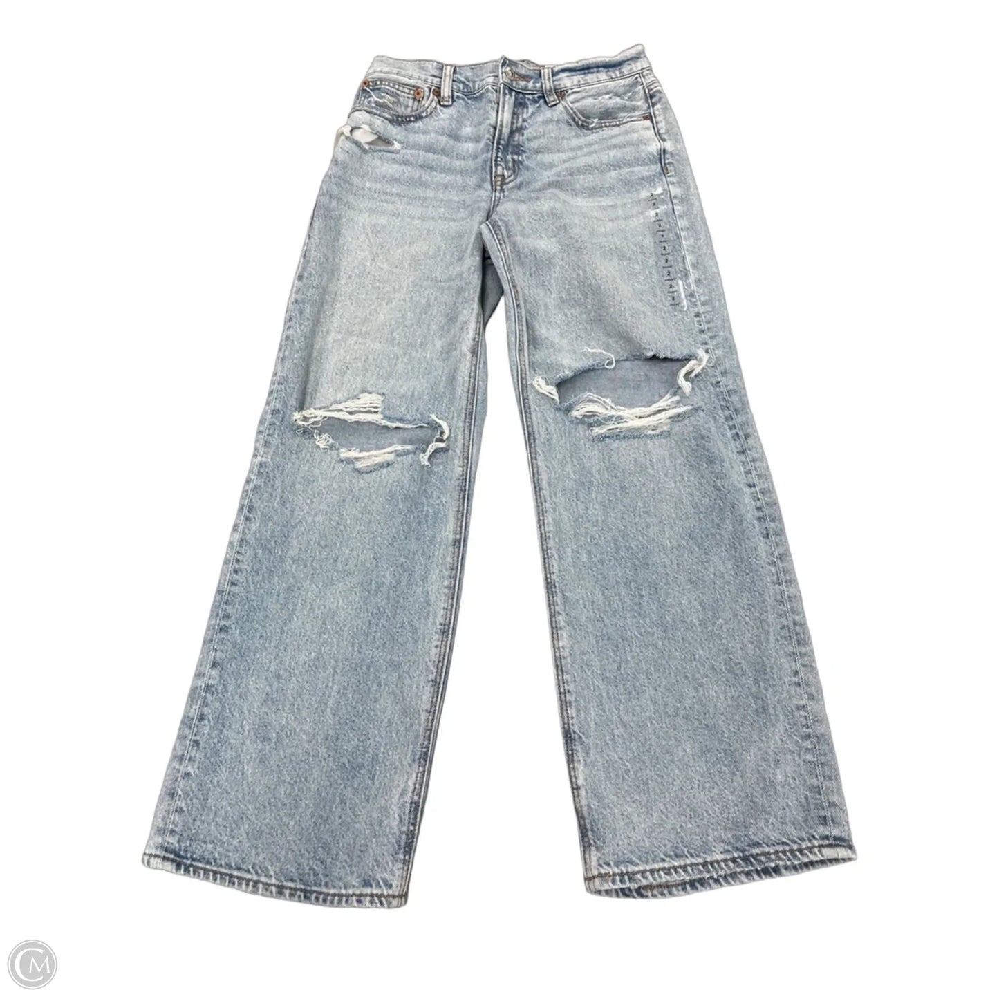 Jeans Straight By American Eagle In Blue Denim, Size: 2