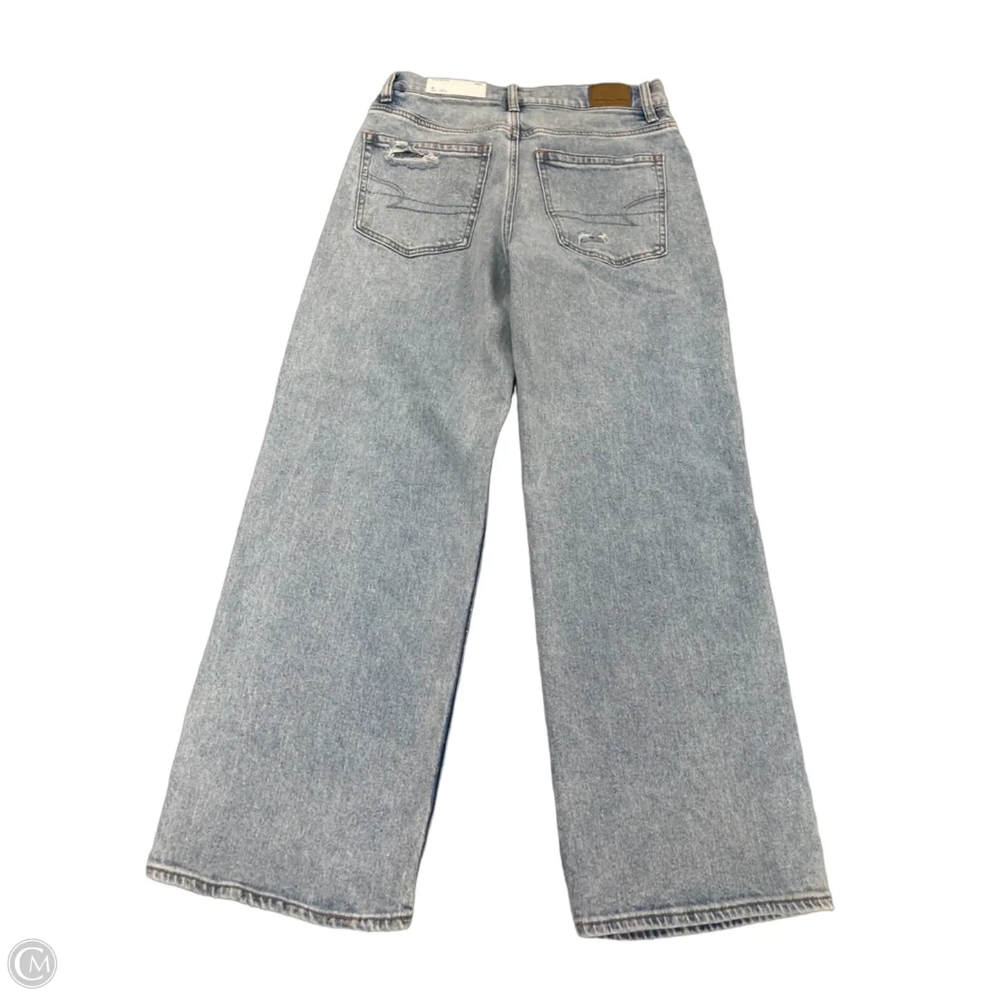 Jeans Straight By American Eagle In Blue Denim, Size: 2