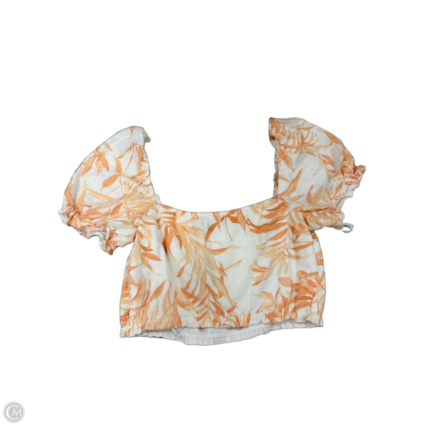 Top Short Sleeve By Abercrombie And Fitch In Orange & White, Size: Xs