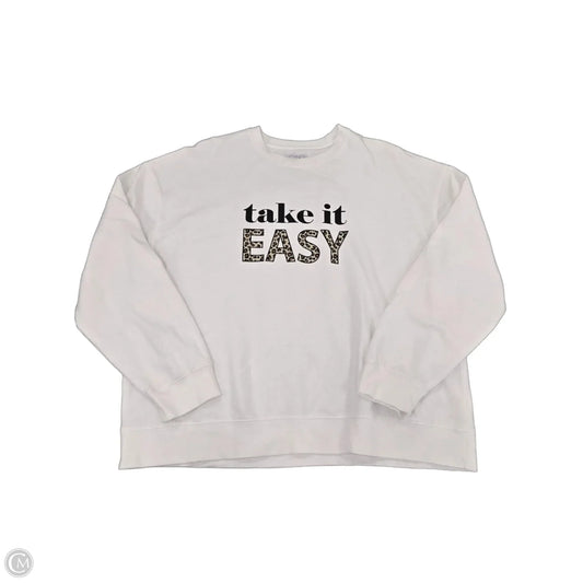 Sweatshirt Crewneck By Mudpie In White, Size: M
