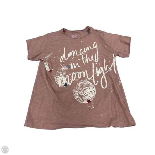 Top Short Sleeve By Cme In Taupe, Size: M