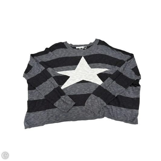 Top Long Sleeve By Cme In Black & Grey, Size: L