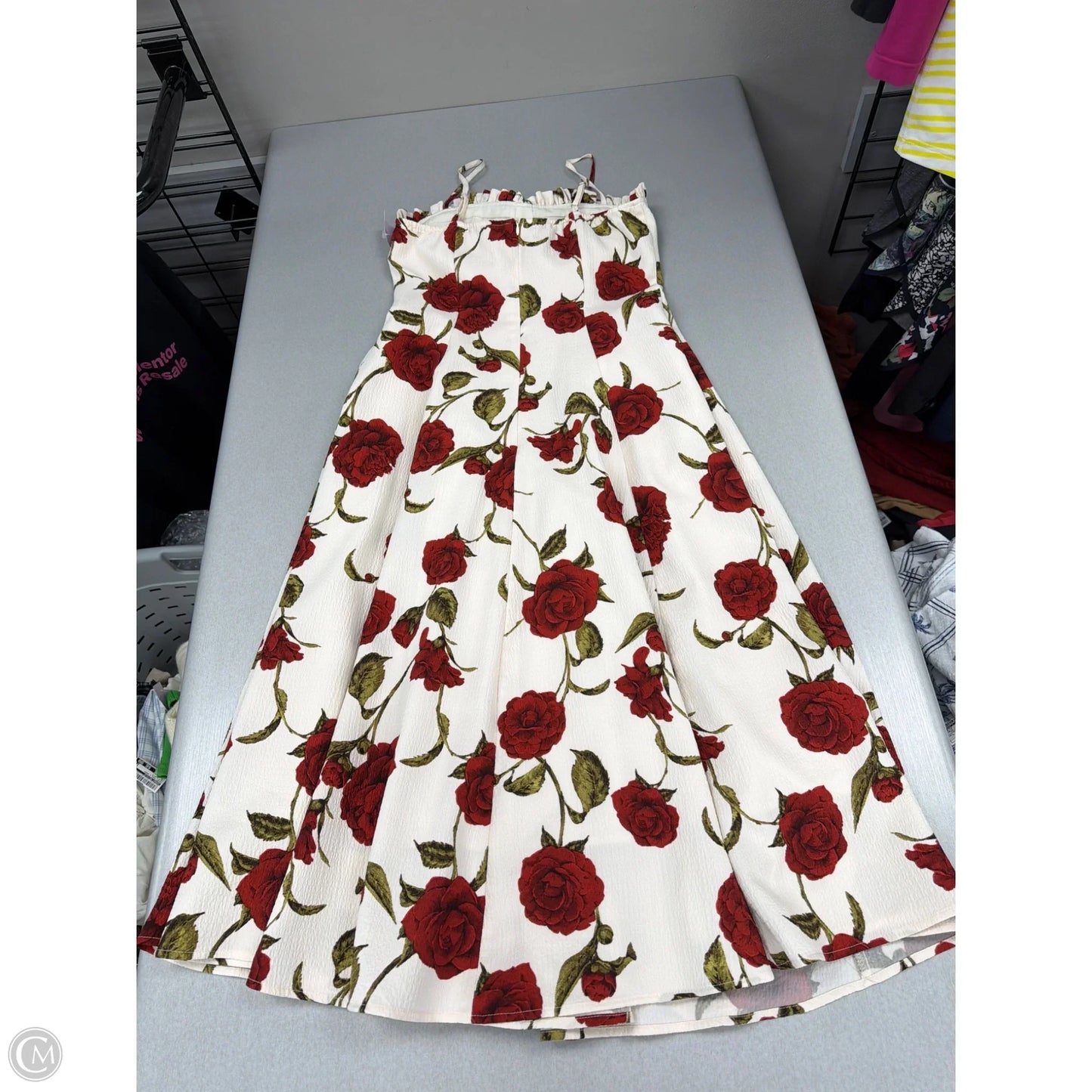 Dress Casual Midi By Cme In Cream & Red, Size: M