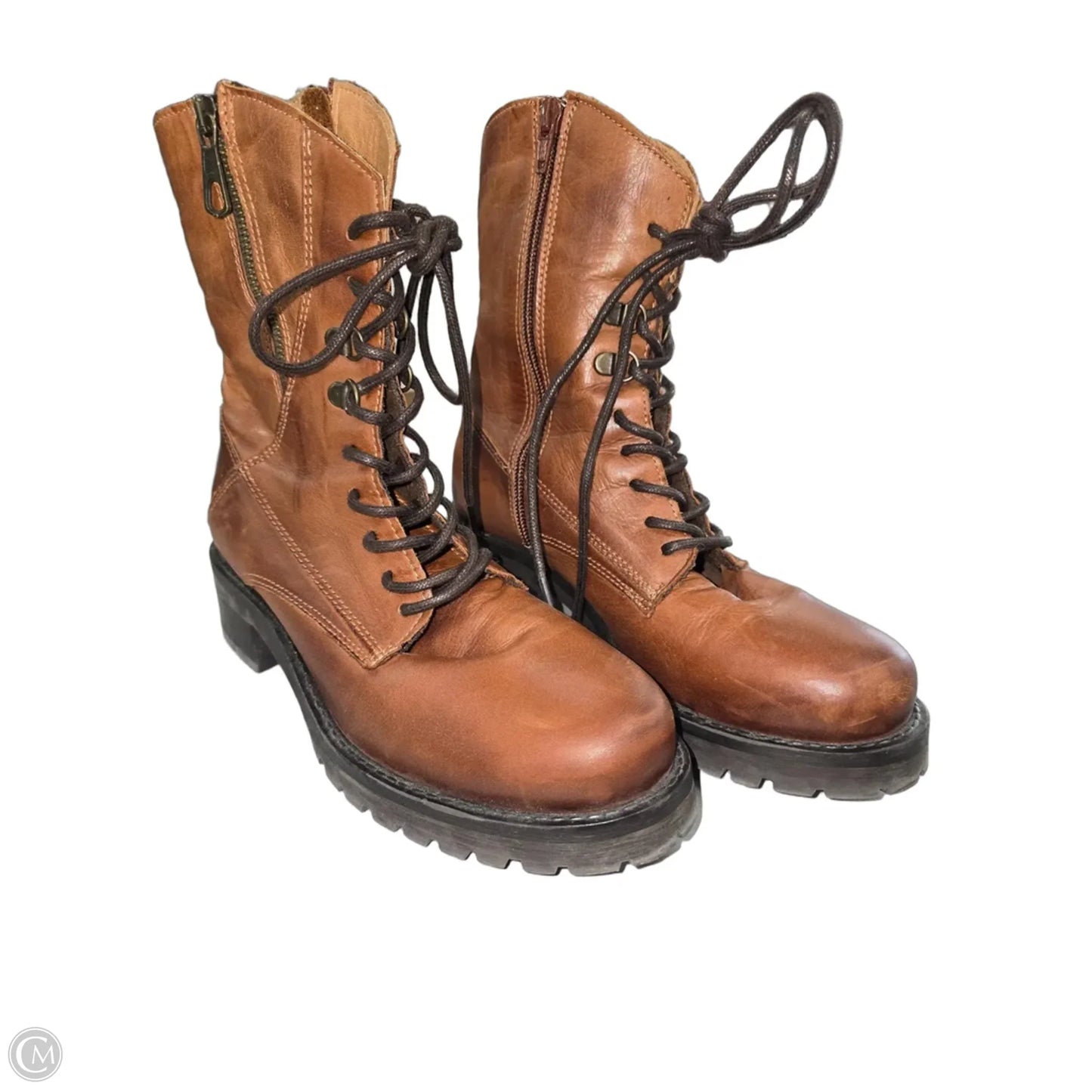 Boots Ankle Heels By Miz Mooz In Brown, Size: 7.5