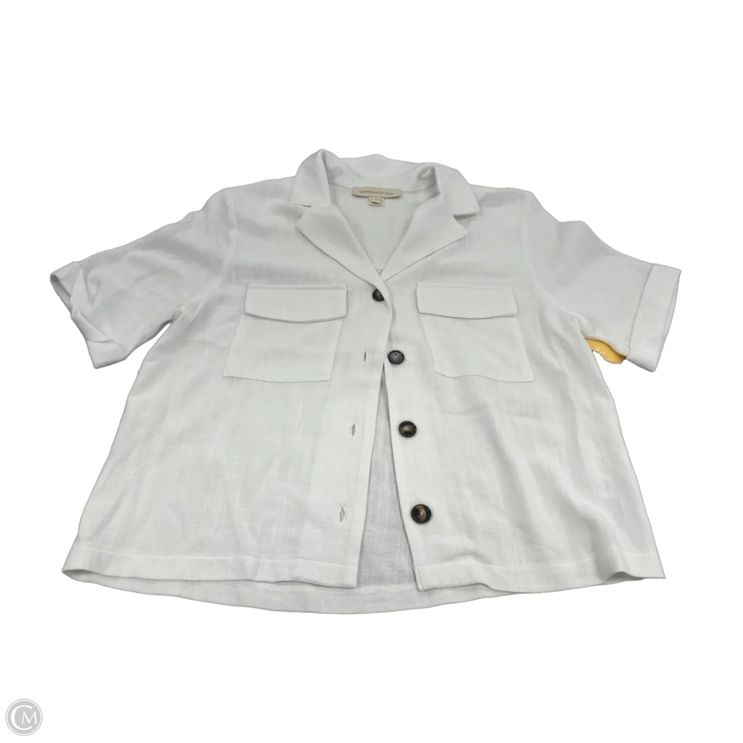 Top Short Sleeve By Monteau In White, Size: L