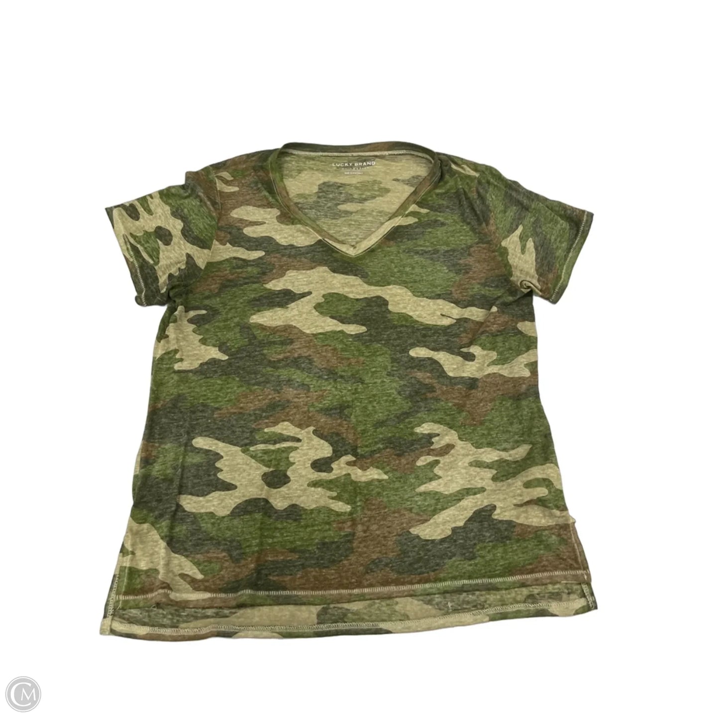 Top Short Sleeve By Lucky Brand In Camouflage Print, Size: M