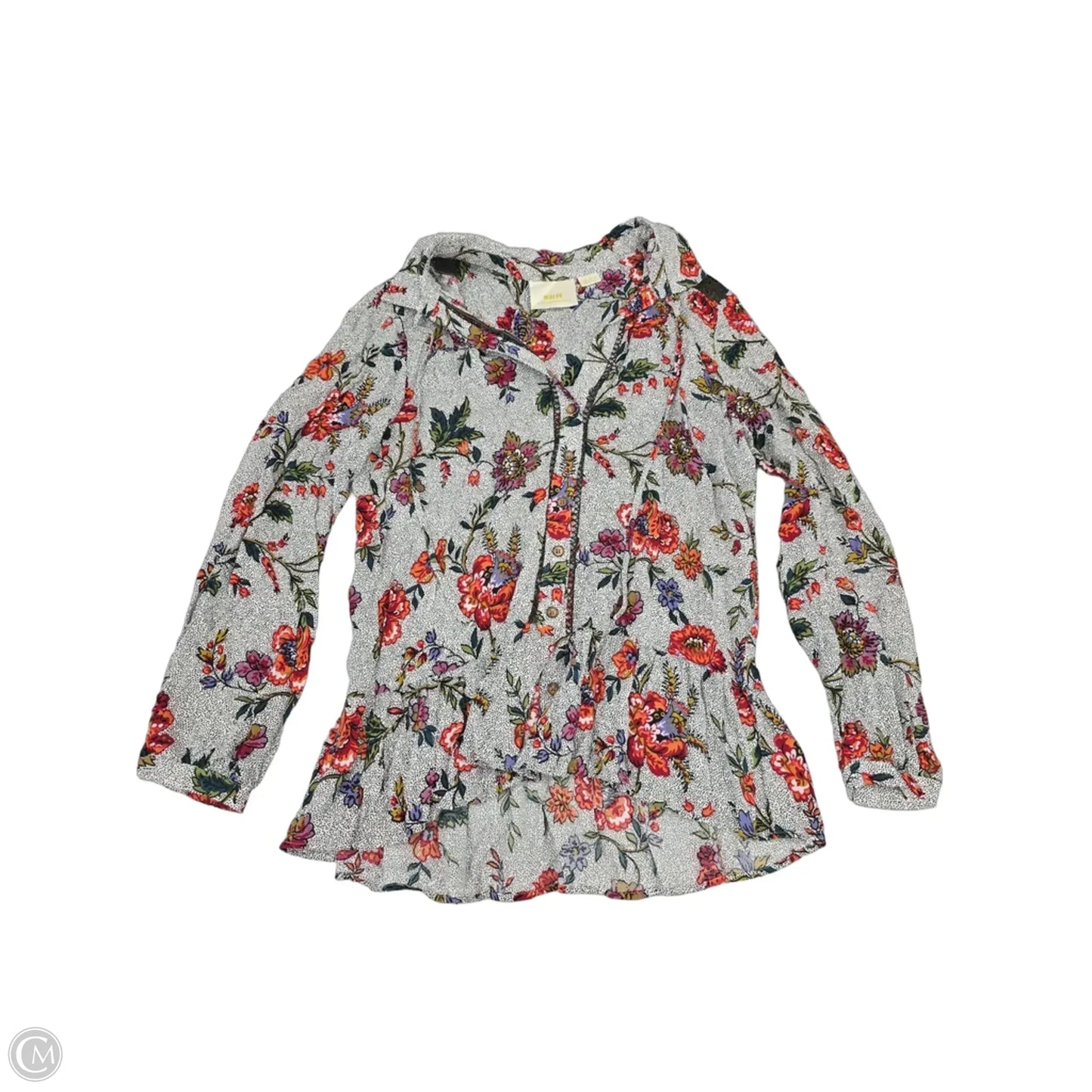 Blouse Long Sleeve By Maeve In Floral Print, Size: Xl