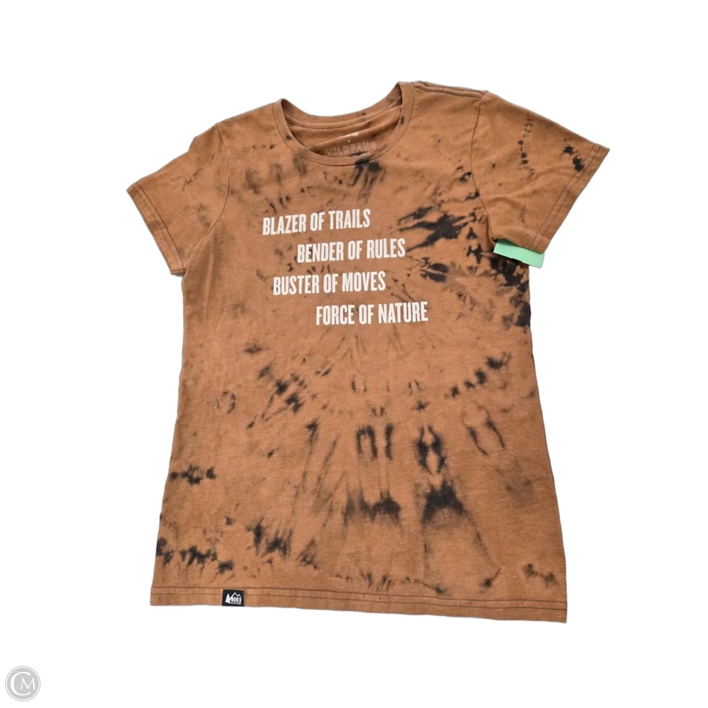 Top Short Sleeve Basic By Cme In Brown, Size: M