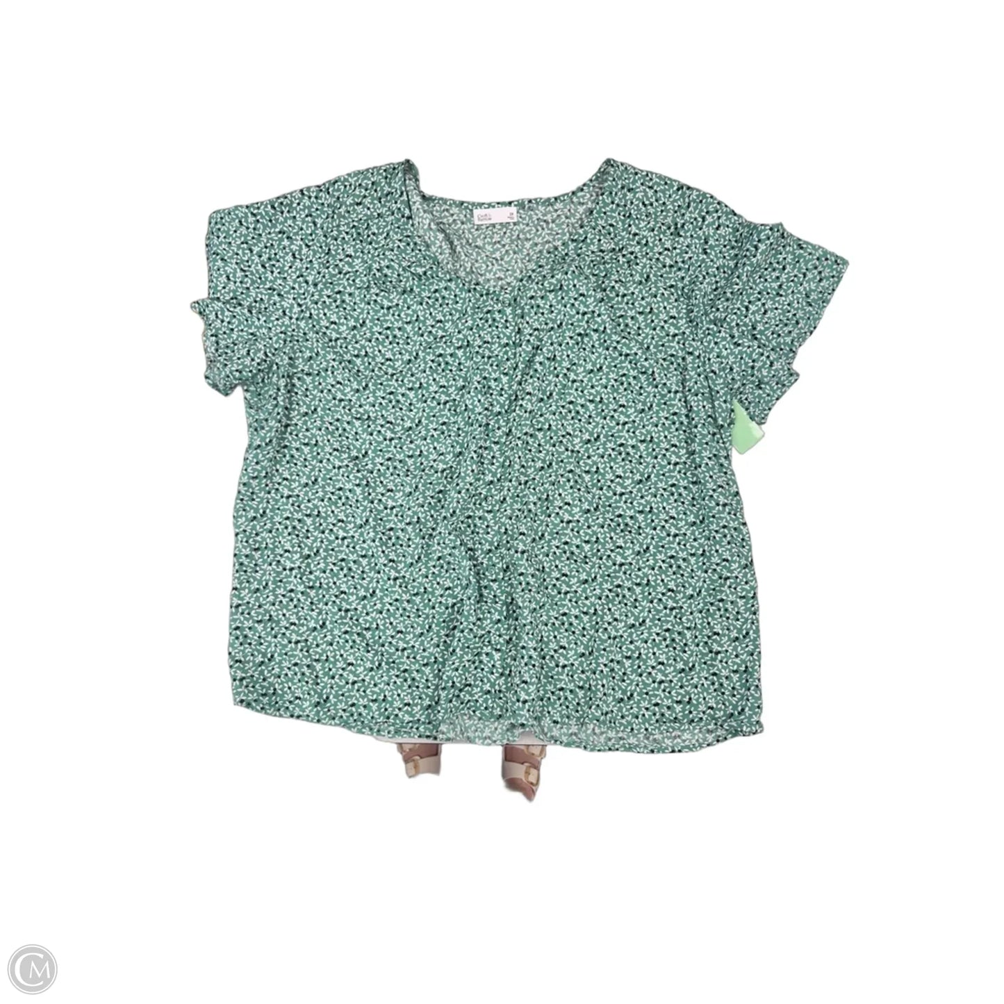 Top Short Sleeve By Croft And Barrow In Green, Size: 2x