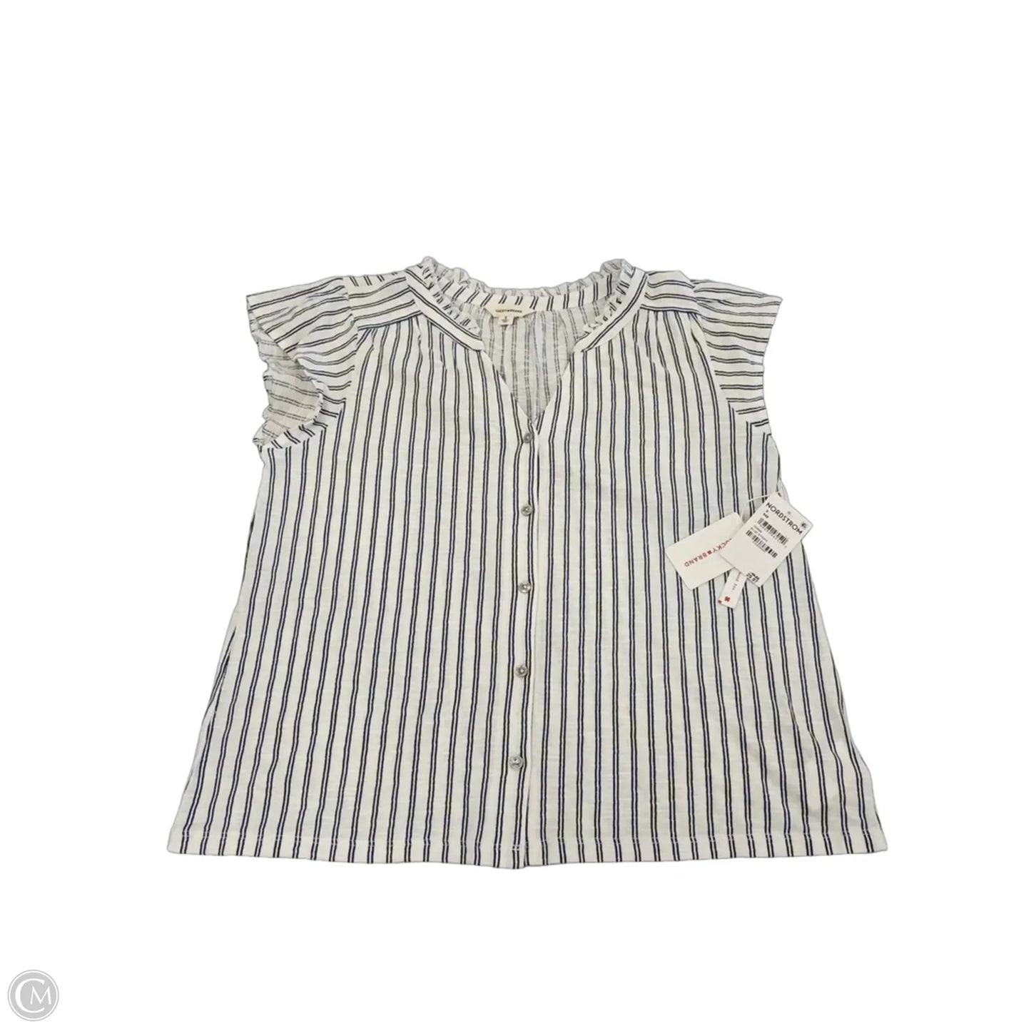 Top Short Sleeve By Lucky Brand In Striped Pattern, Size: S