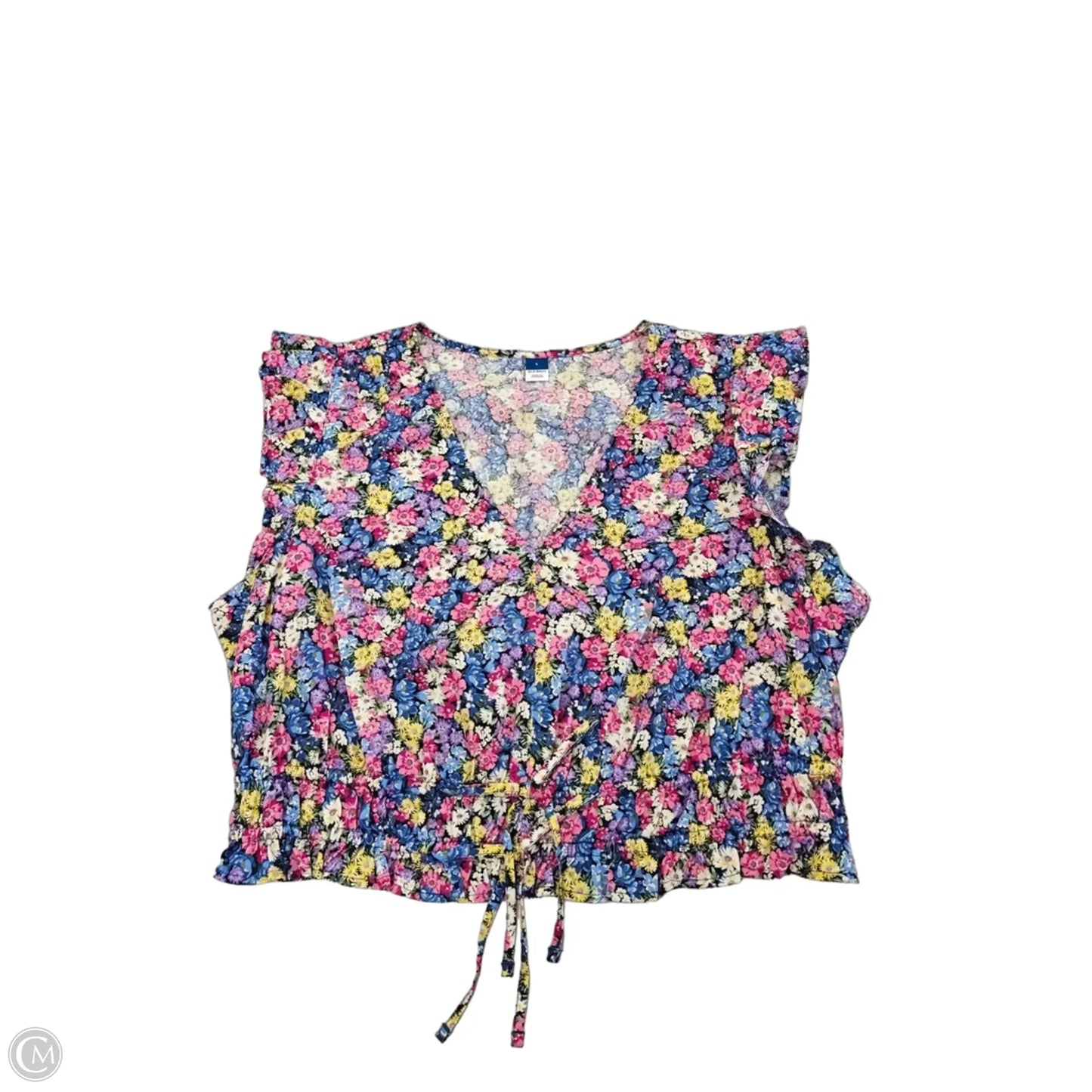 Top Short Sleeve By Old Navy In Floral Print, Size: L