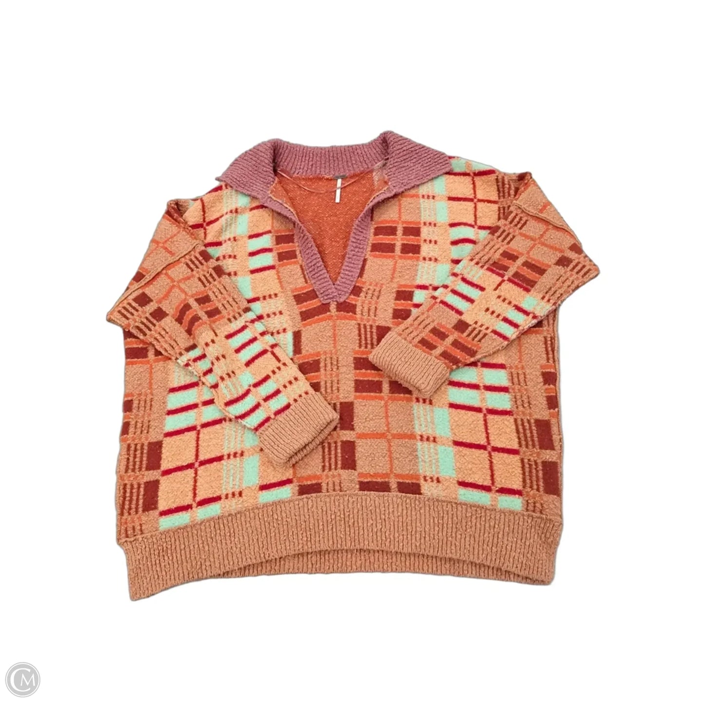 Sweater By Free People In Checkered Pattern, Size: M