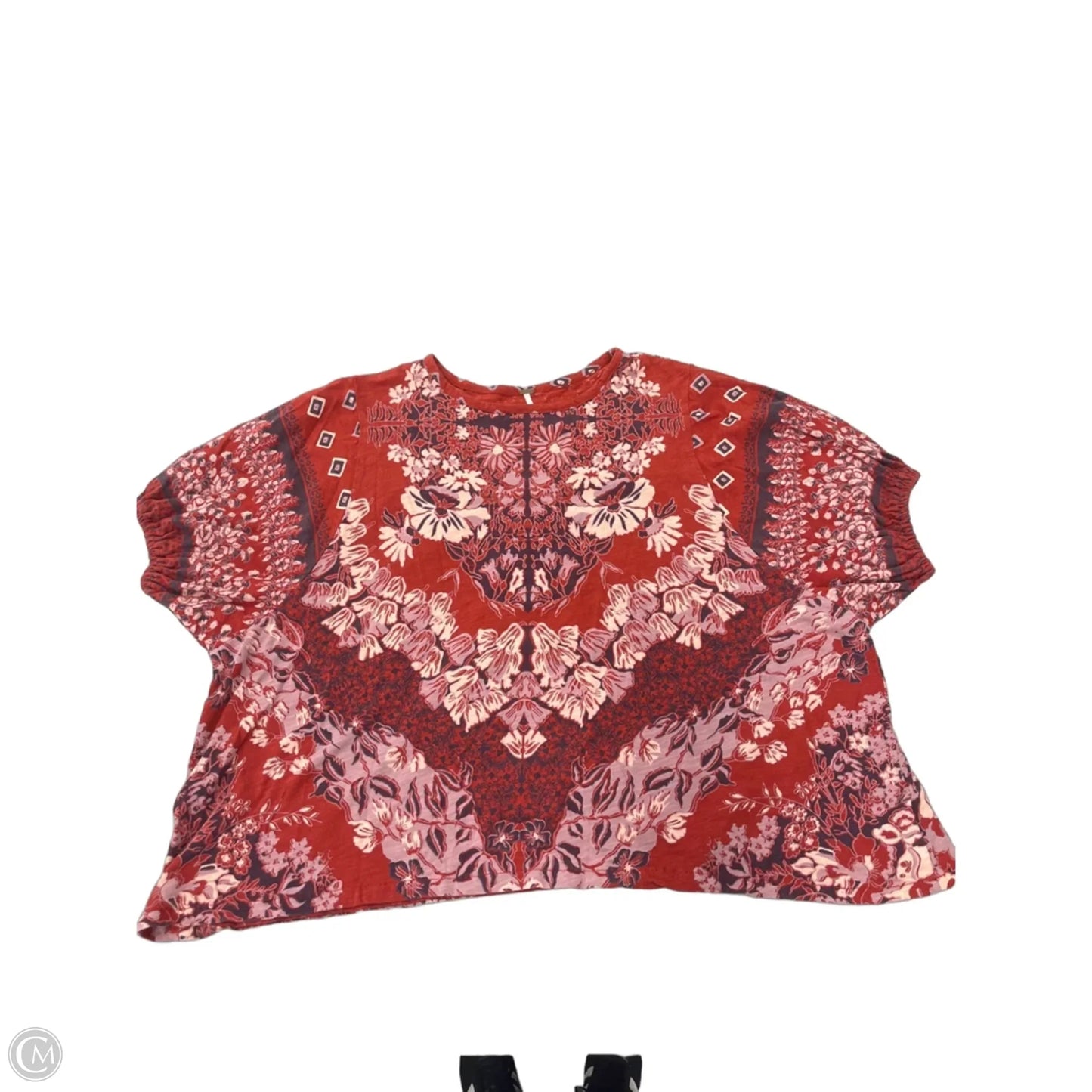 Top Short Sleeve By Free People In Floral Print, Size: S