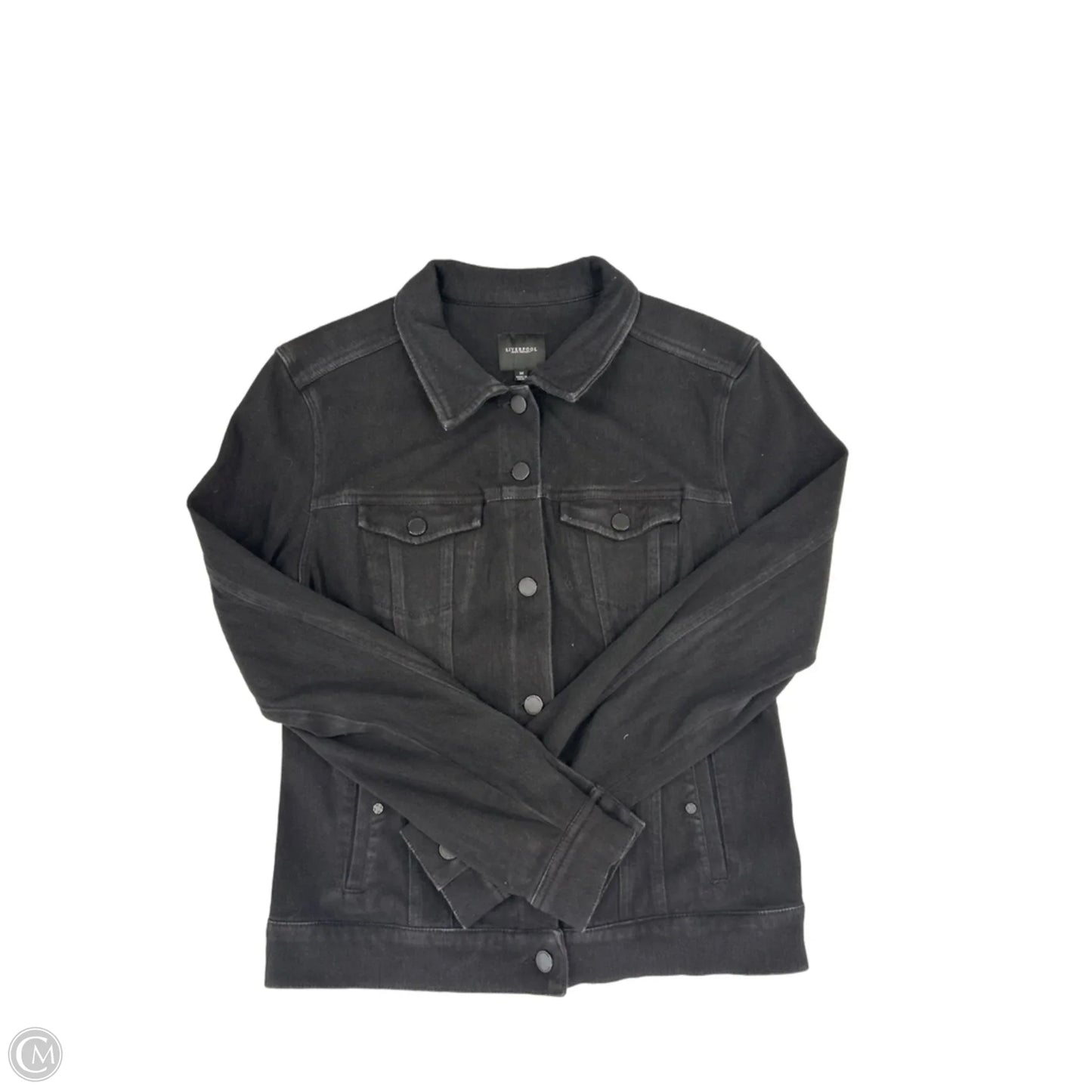 Jacket Denim By Liverpool In Black Denim, Size: M