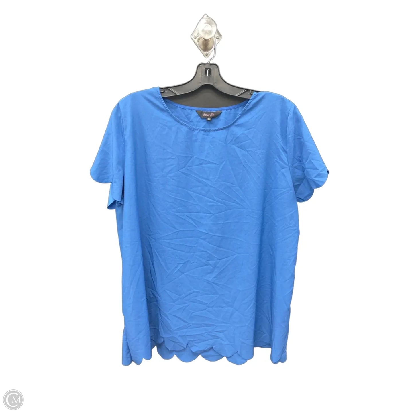 Top Short Sleeve By Cme In Blue, Size: 3x