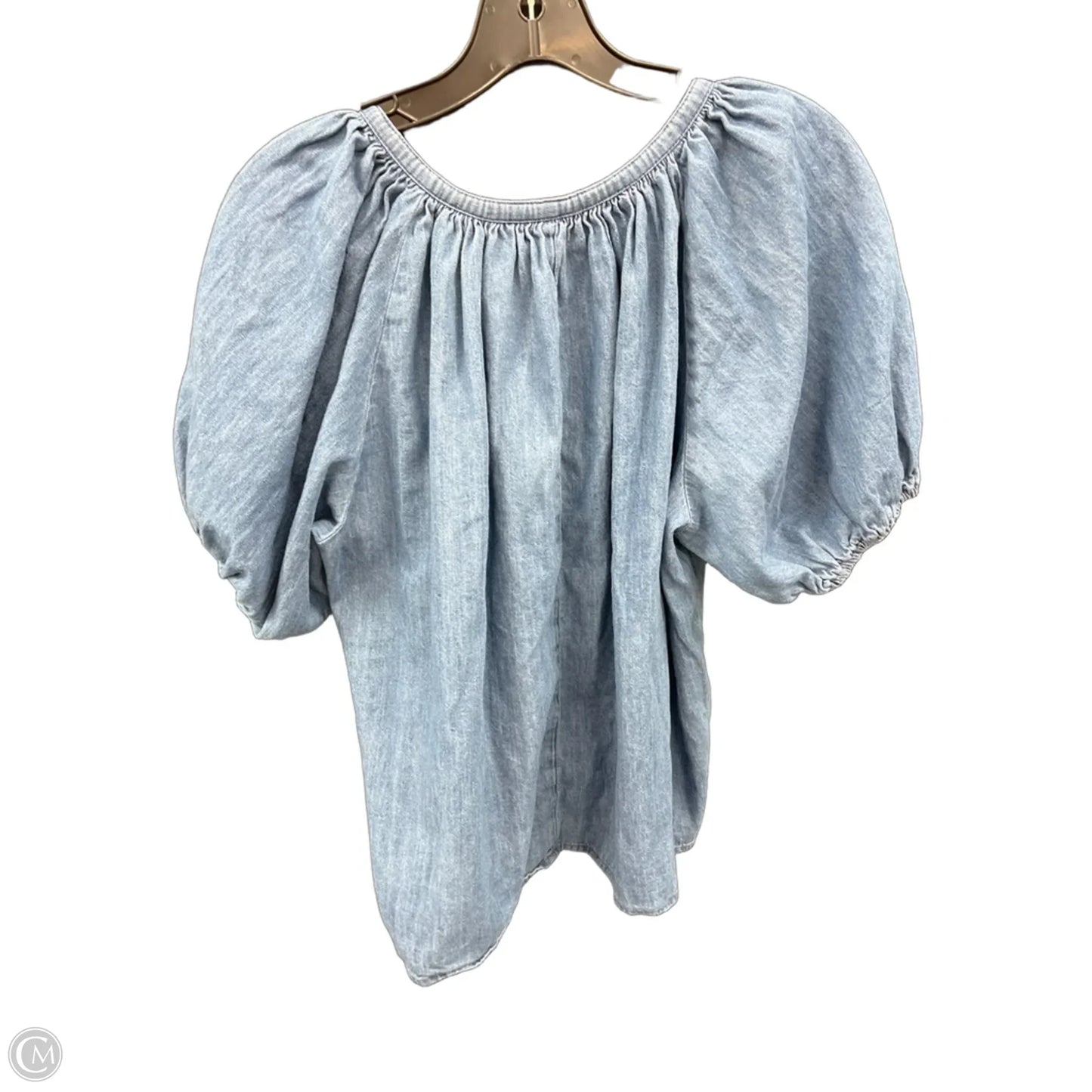 Top Short Sleeve By Gap In Blue Denim, Size: S