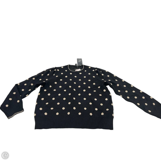 Sweater By Adrianna Papell In Black & Gold, Size: M