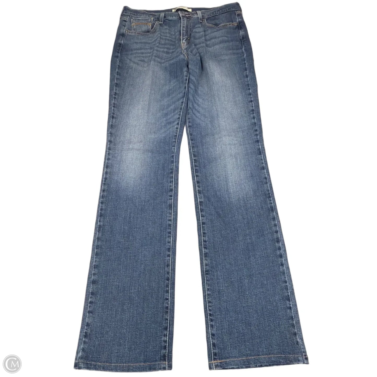 Jeans Straight By Levis In Blue Denim, Size: 10