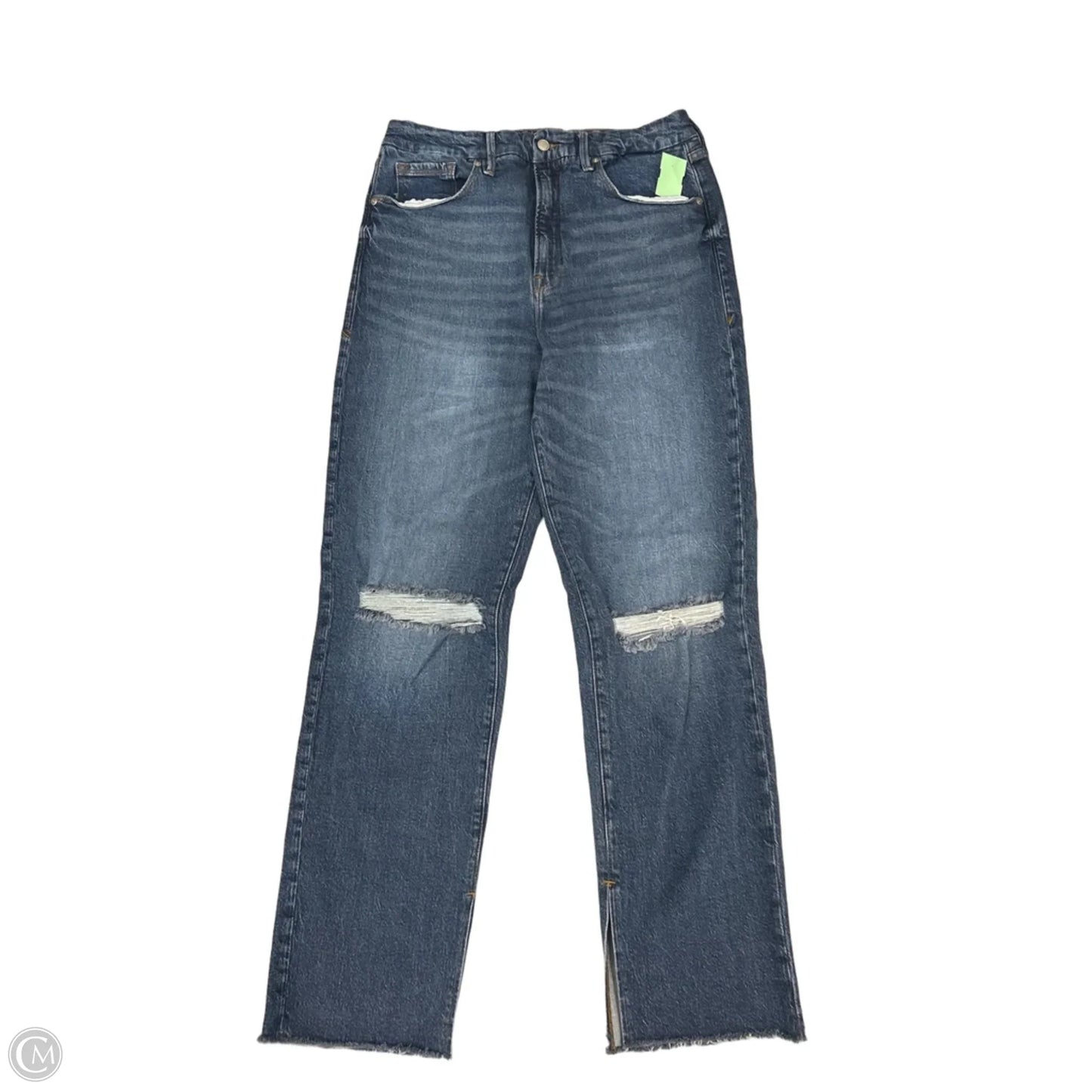 Jeans Straight By Good American In Blue Denim, Size: 14