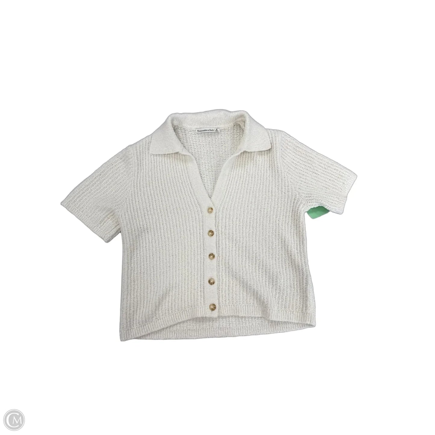 Top Short Sleeve By Abercrombie And Fitch In Cream, Size: M