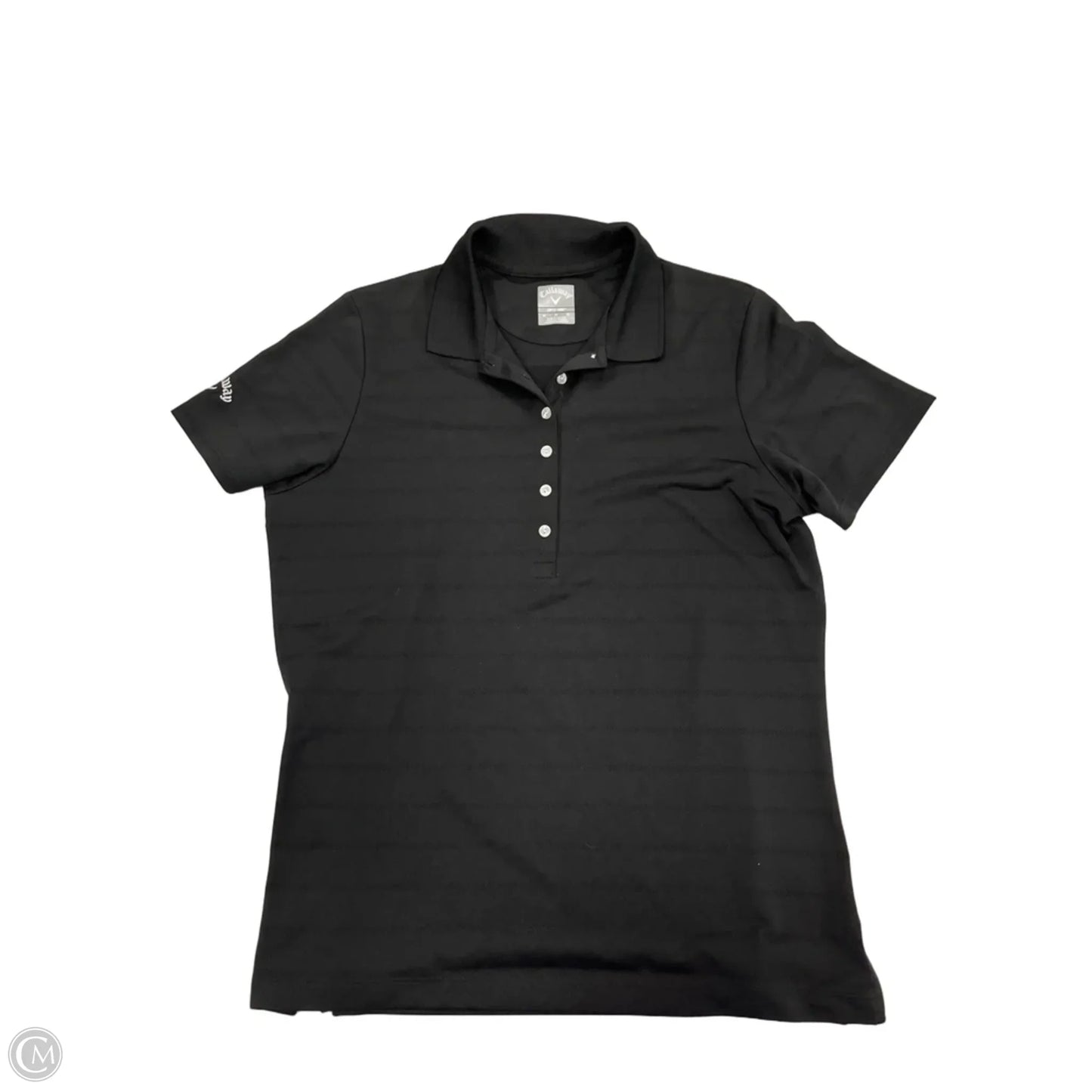 Athletic Top Short Sleeve By Callaway In Black, Size: M