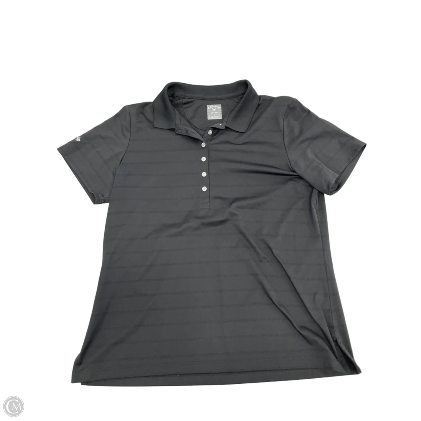 Athletic Top Short Sleeve By Callaway In Black, Size: L