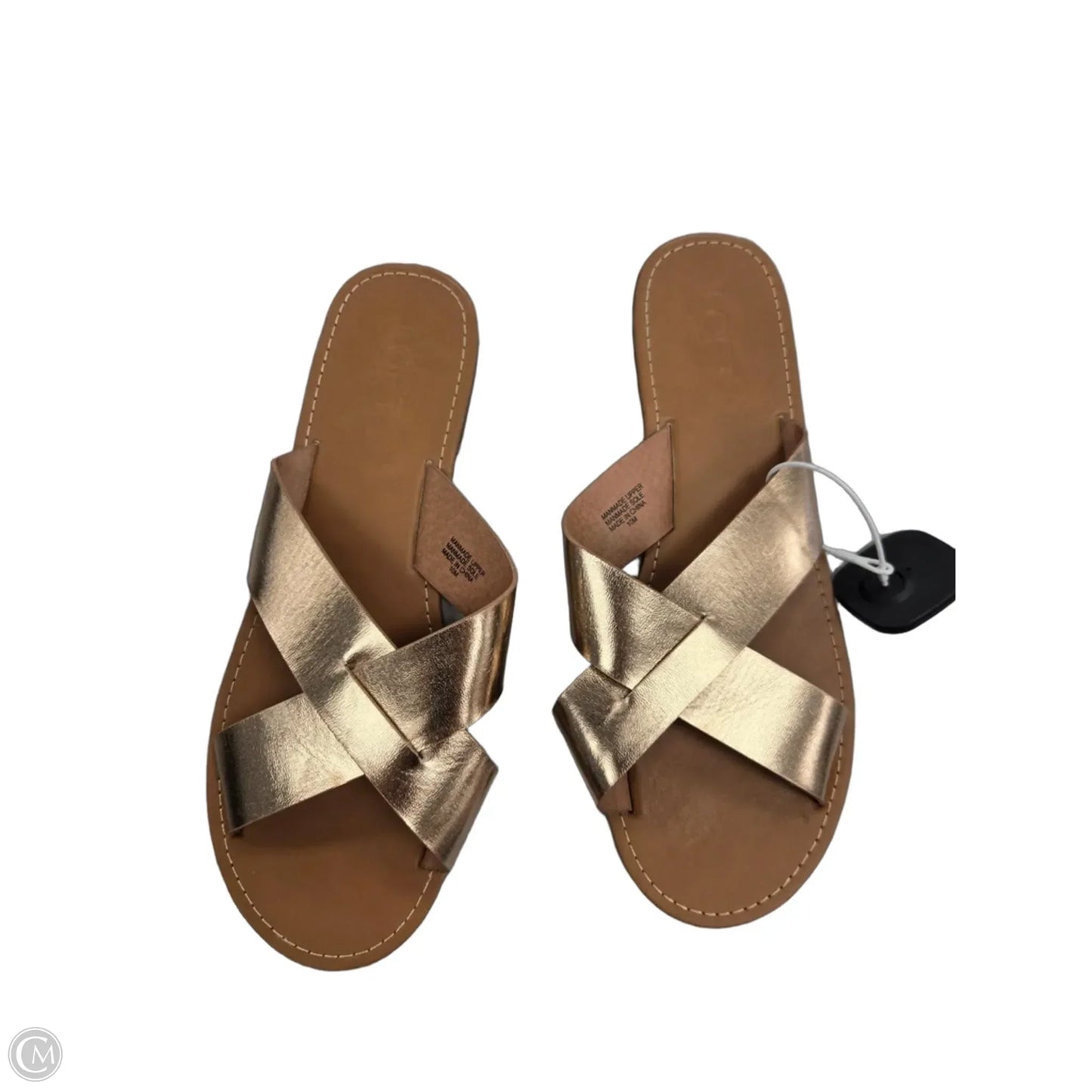 Sandals Flats By Loft In Brown & Gold, Size: 10