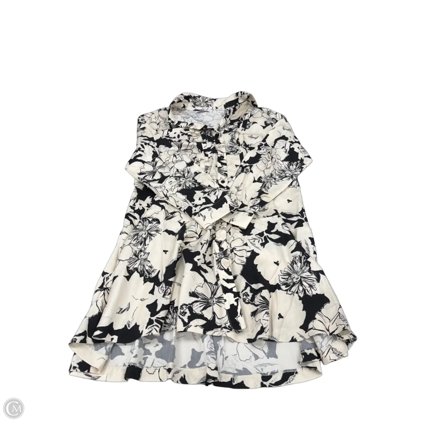 Dress Casual Midi By Zara In Black & Tan, Size: L