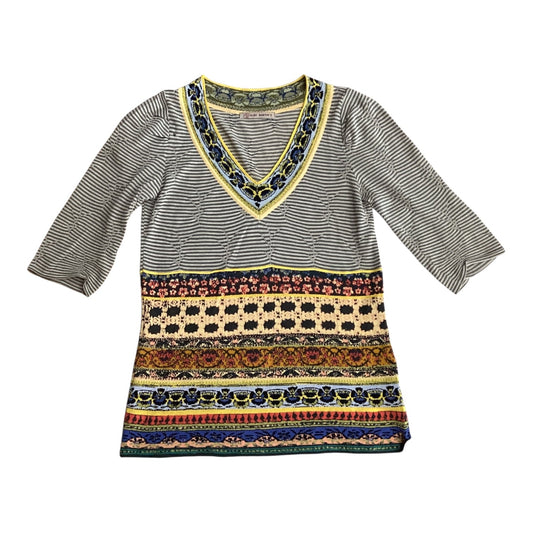 Top 3/4 Sleeve By Aldomartins In Striped Pattern, Size:M