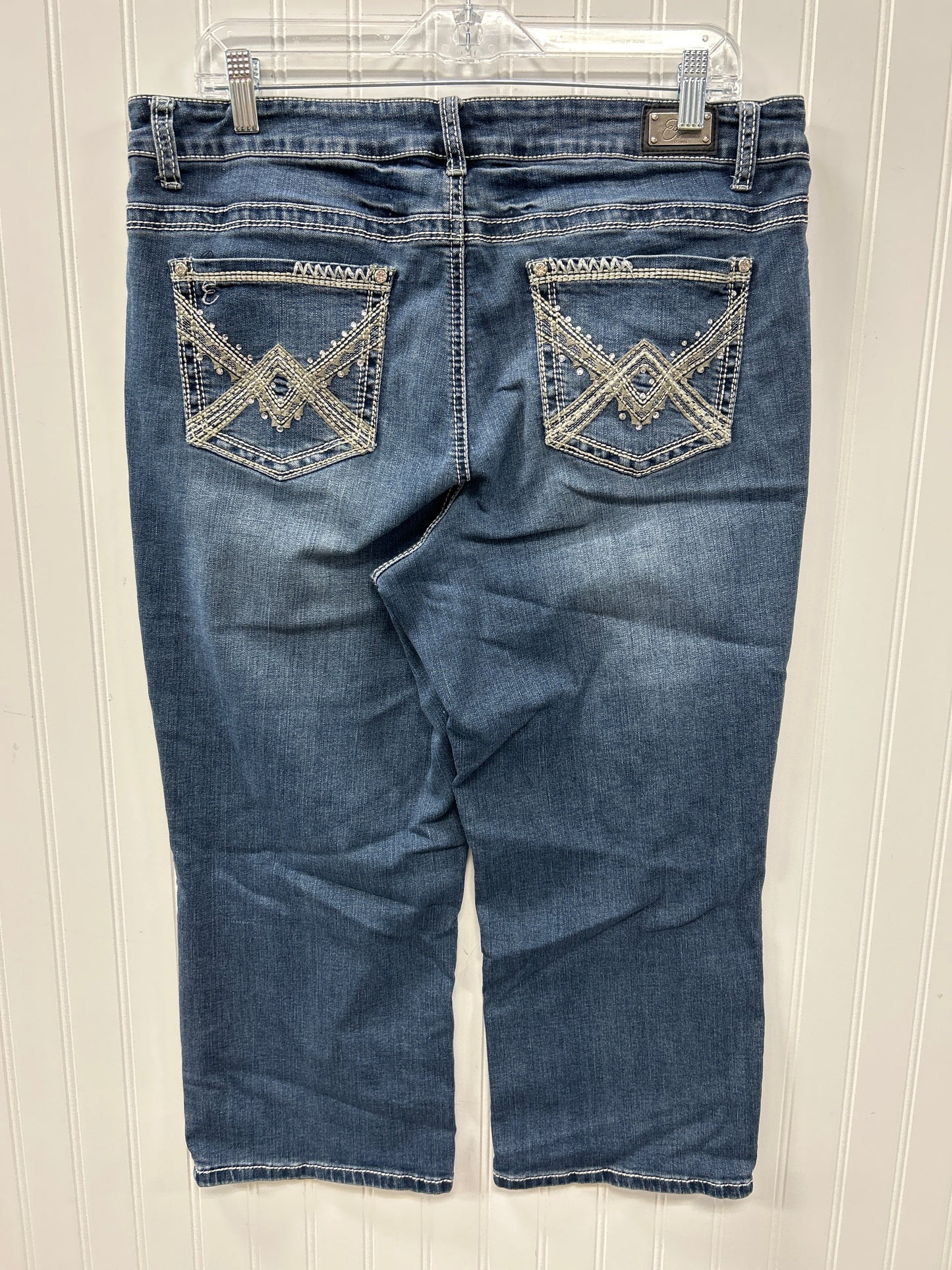 Capris By Earl Jean In Blue Denim, Size:16