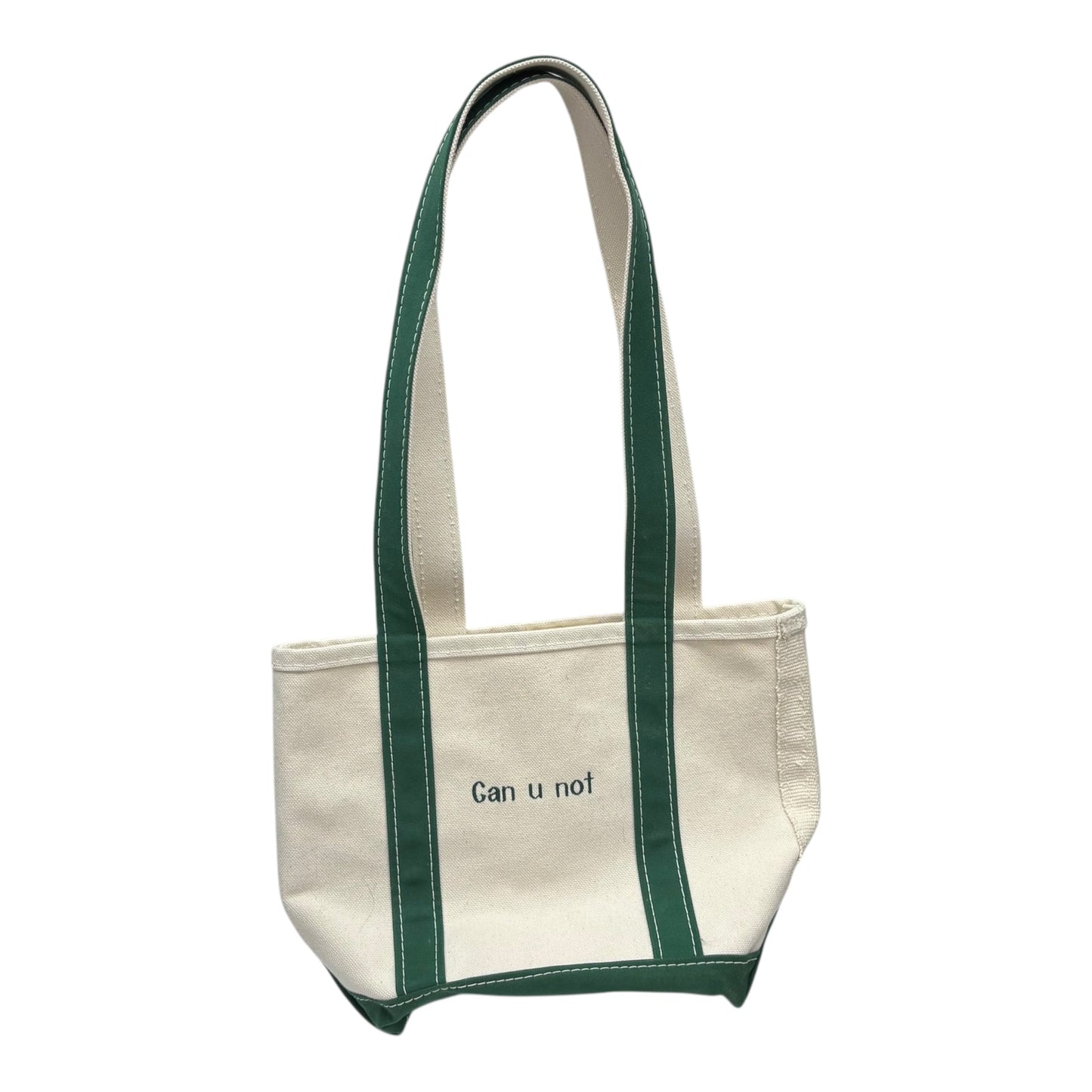 Handbag By L.L. Bean In Cream & Green, Size:Medium