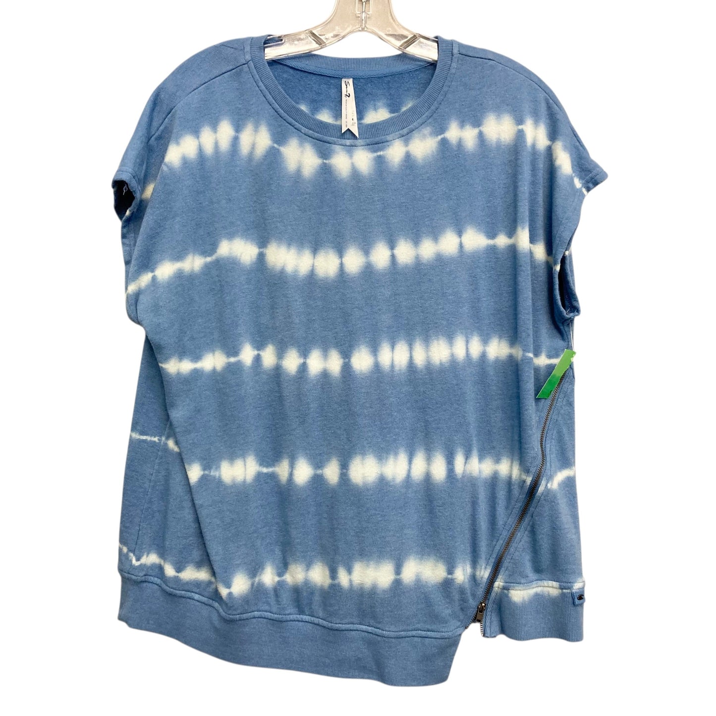 Top Sleeveless By Seven 7 In Blue & White, Size:M