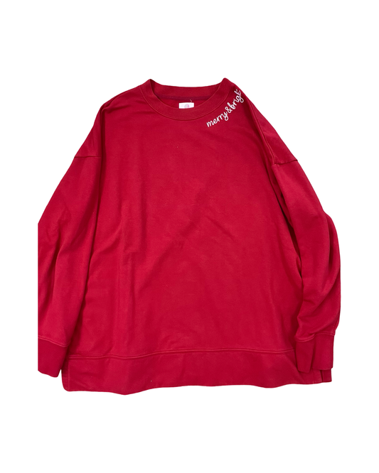 Sweatshirt Crewneck By Clothes Mentor In Red, Size:L