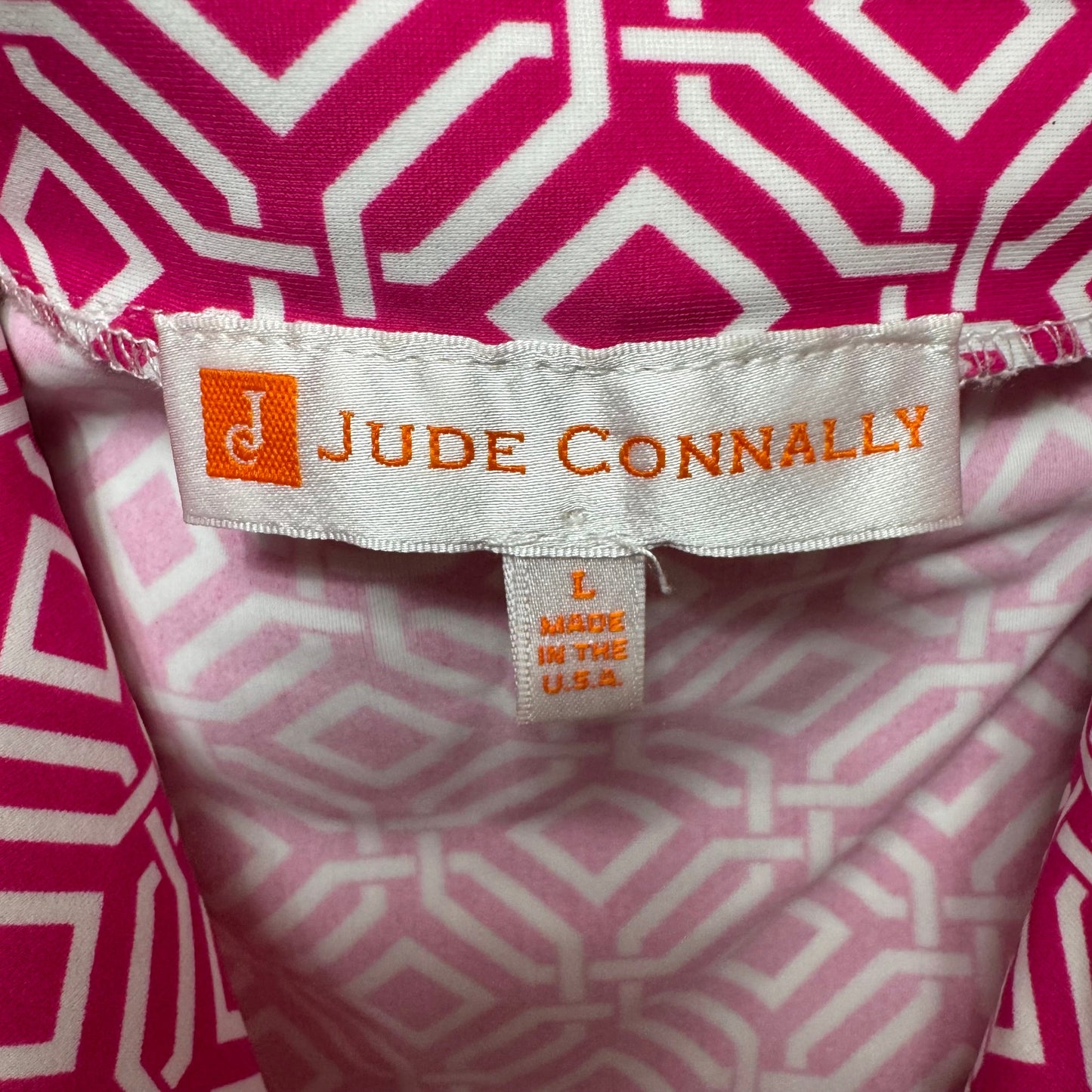 Dress Casual Short By Jude Connally In Pink & White, Size: L