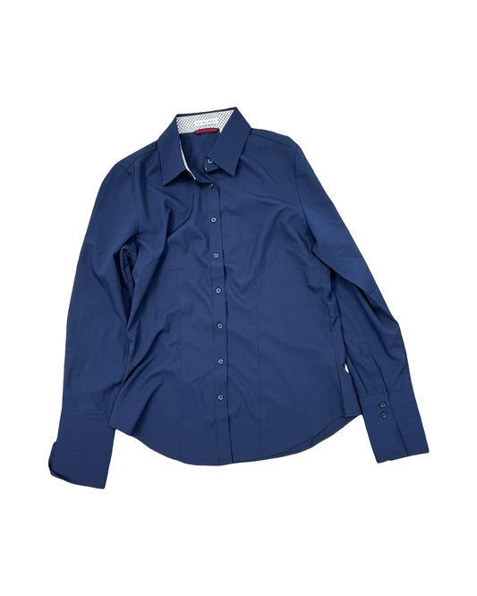 Blouse Ls By Clothes Mentor In Navy, Size:S