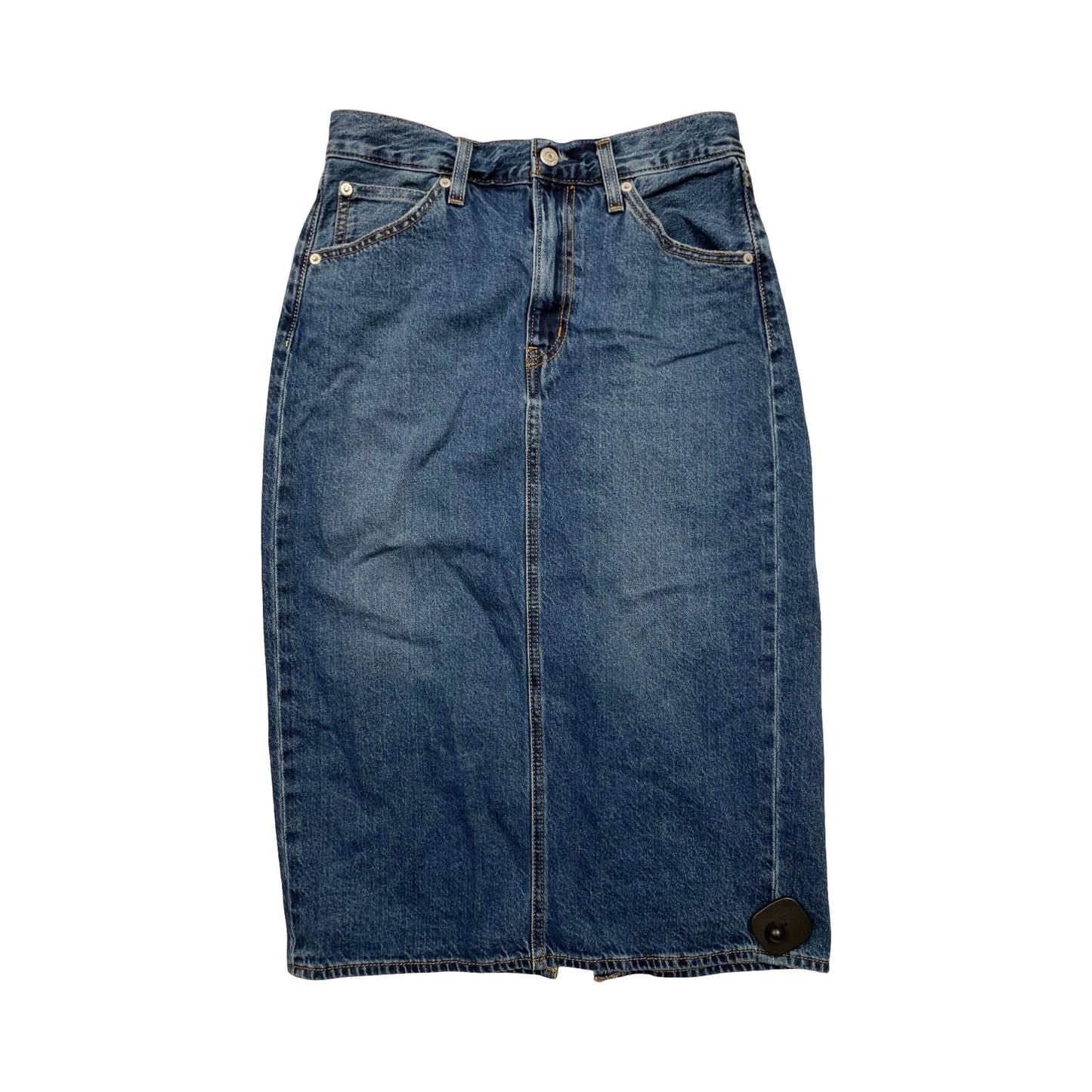 Skirt Midi By Levis In Blue Denim, Size:6
