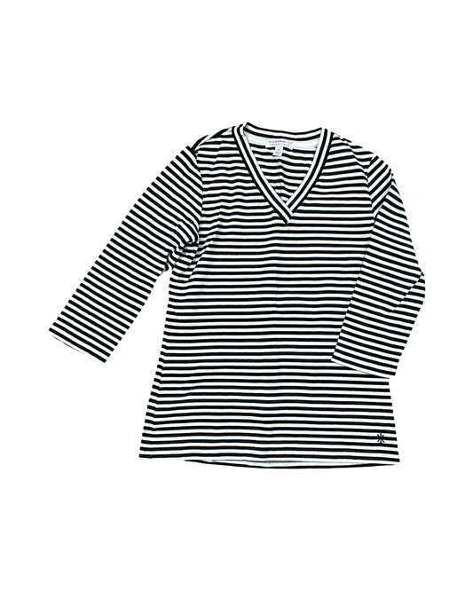 Top Ls By Isaac Mizrahi In Black & White, Size:Xs