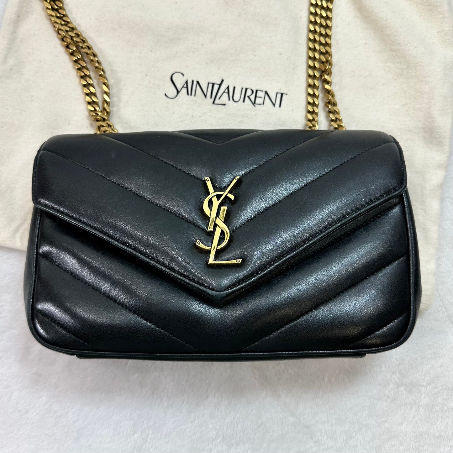 Loulou Matelassé lambskin Small Shoulder Bag Crossbody Luxury Designer By Yves Saint Laurent, Size: Small