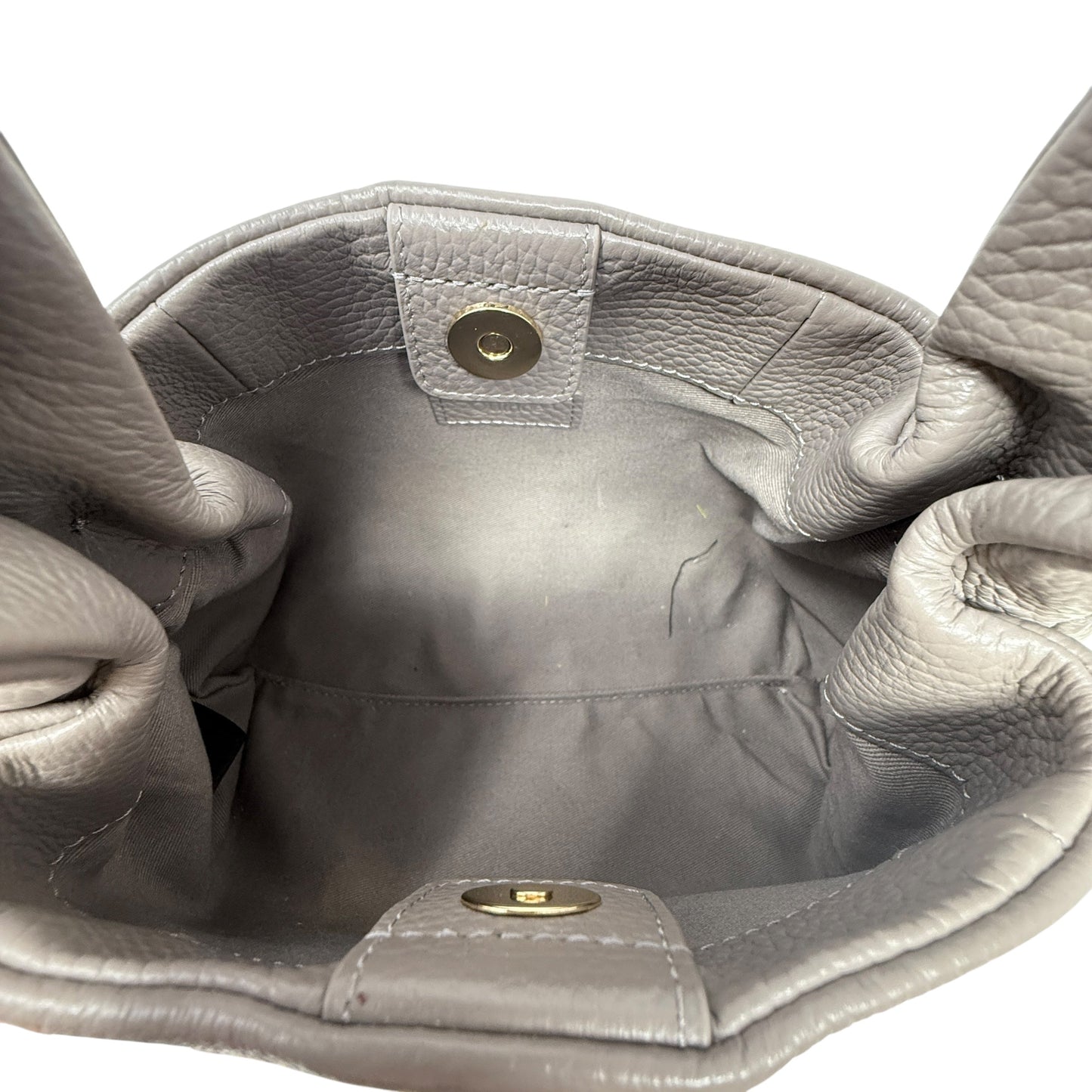 Italian Leather Trapeze Crossbody Bag By Quince, Size: Small