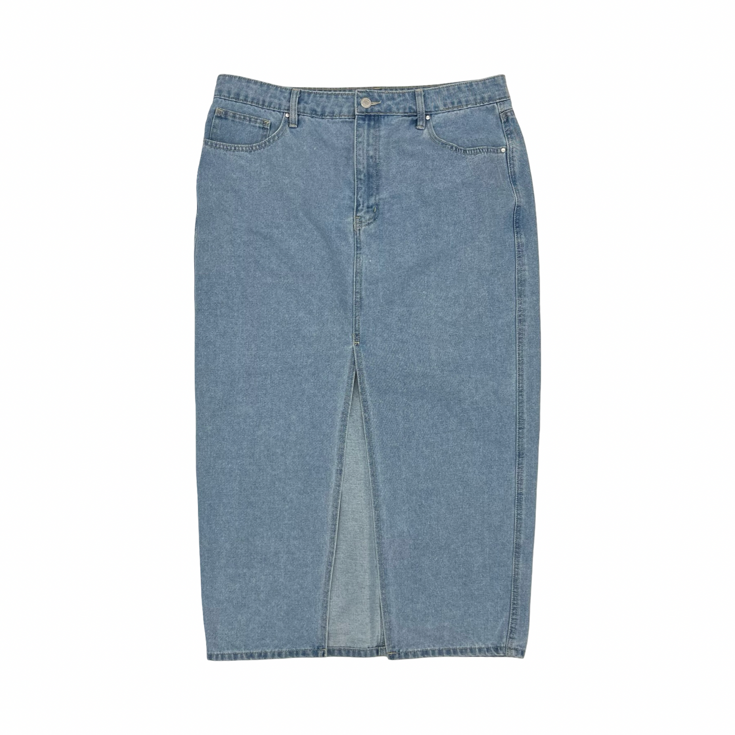 Skirt Midi By Clothes Mentor In Blue Denim, Size:Xl