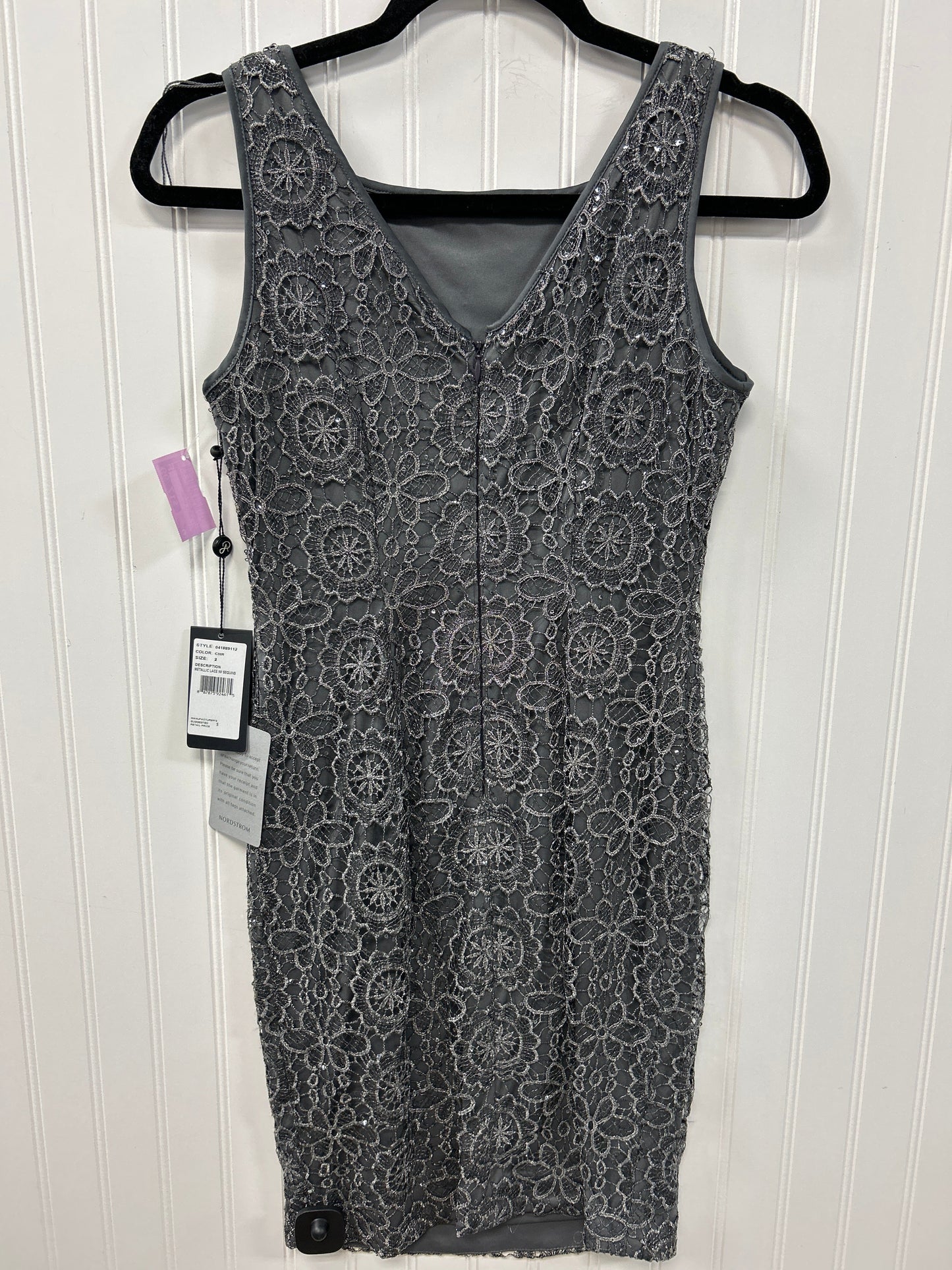 Dress Party Short By Adrianna Papell In Grey, Size:2P