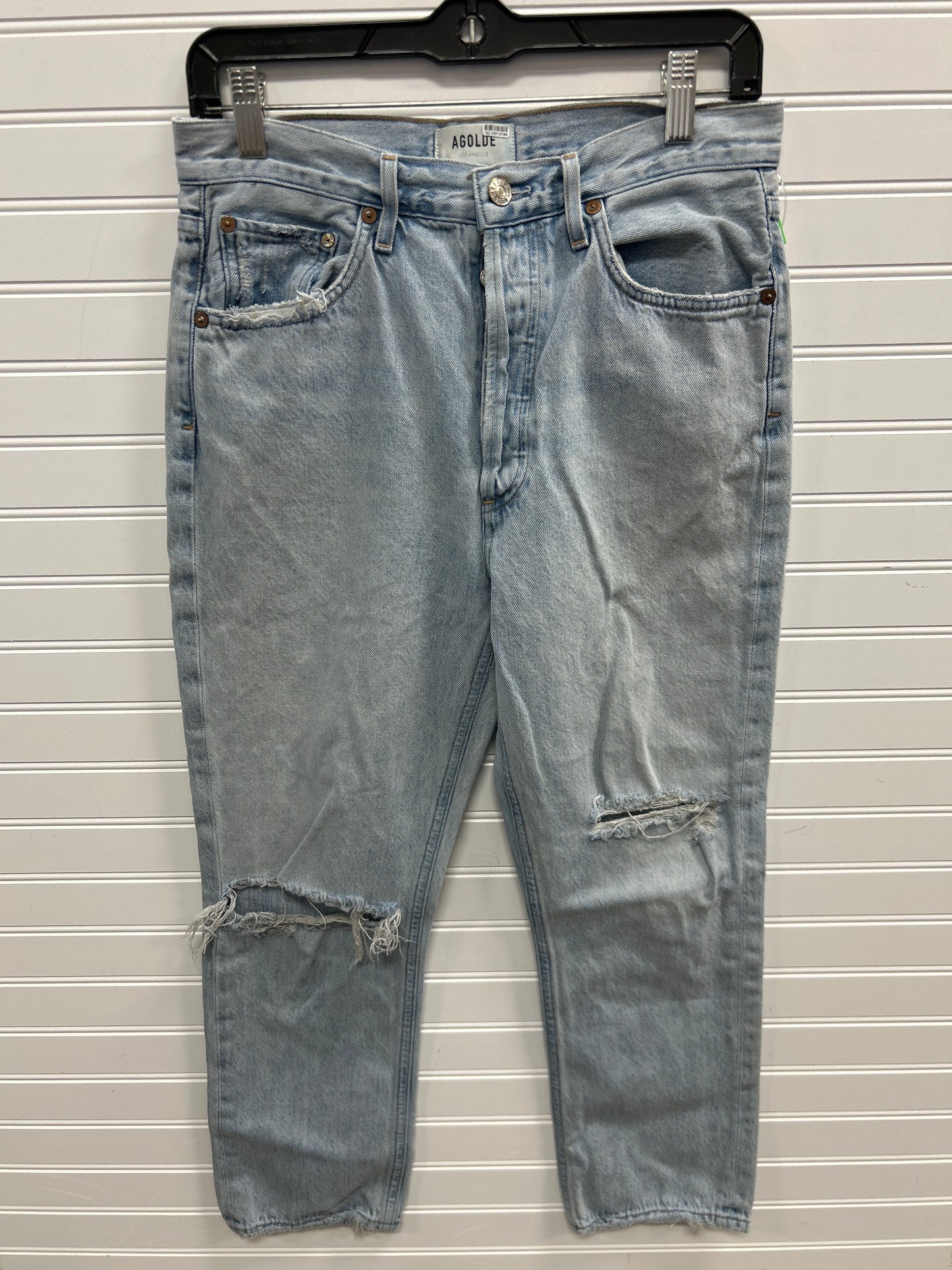 Jeans Straight By Agolde In Blue Denim, Size:6