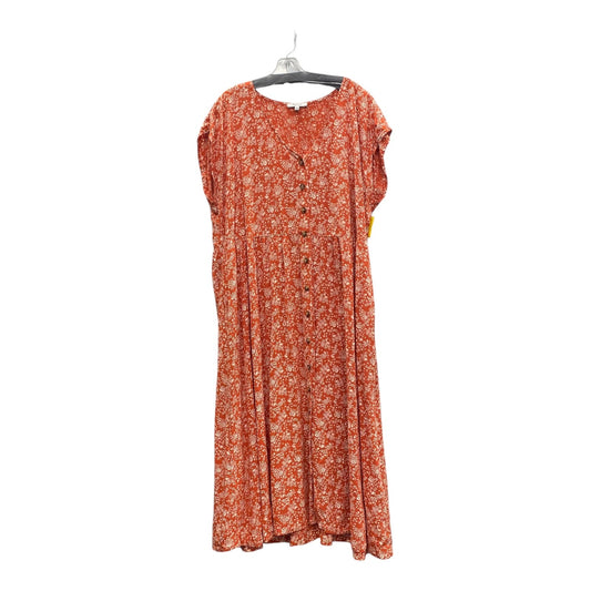 Dress Casual Maxi By Madewell In Orange, Size:1X